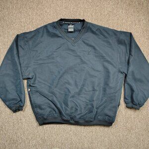 Vintage AHEAD AUTHENTICS Golf Pullover Men 2XL Black Windbreaker Insulated